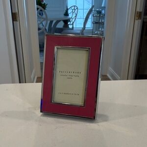 Pottery Barn Enamel Magenta and Silver Frame